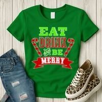 Eat Drink And Be Merry Christmas Women's T-Shirt thumb 3