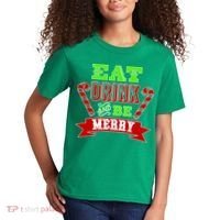 Eat Drink And Be Merry Christmas Kids T-Shirt thumb 2