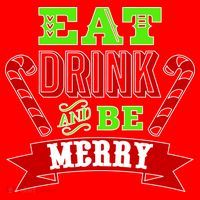 Eat Drink And Be Merry Christmas Santa Hat thumb 1