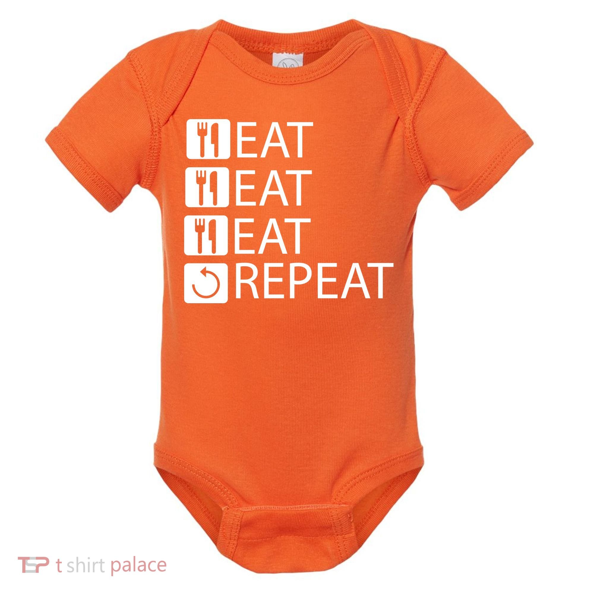 Eat Eat Eat Repeat Baby Bodysuit