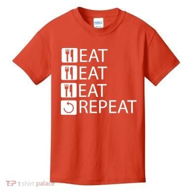 Eat Eat Eat Repeat Kids T-Shirt