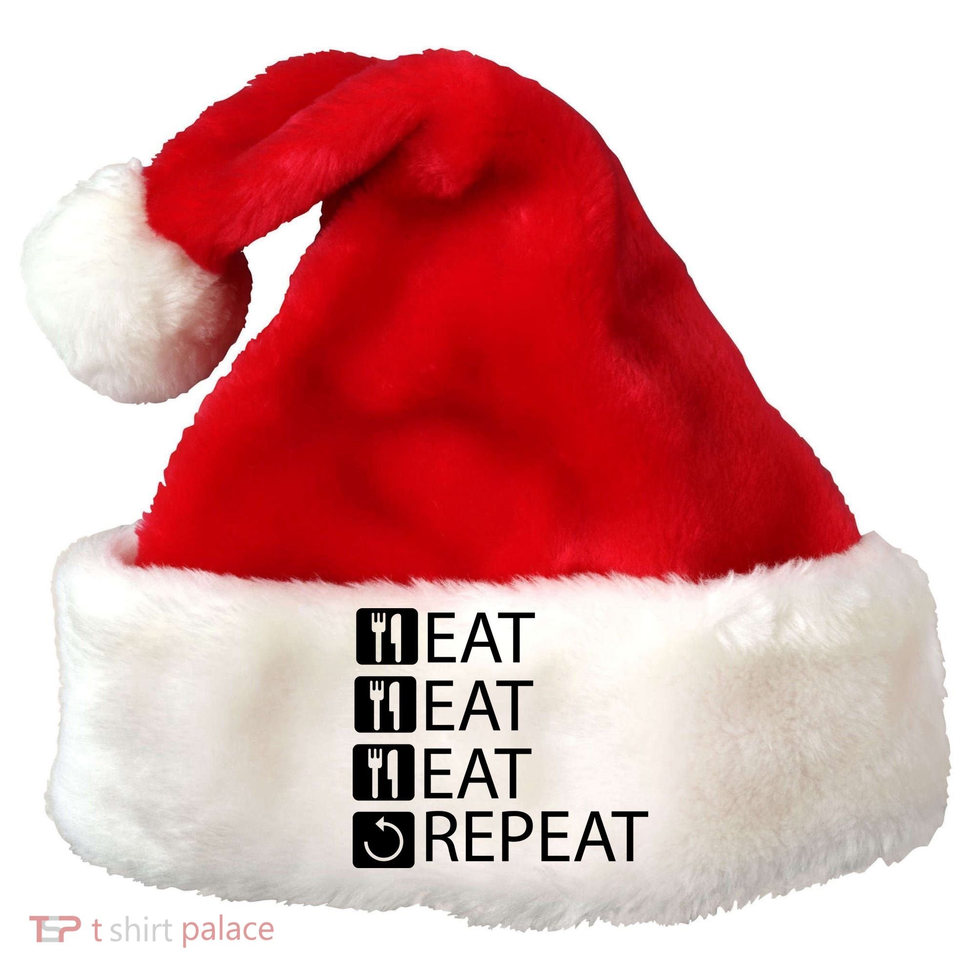 Eat Eat Eat Repeat Santa Hat