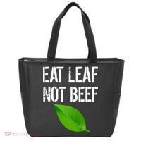 Eat Leaf Not Beef Funny Vegetarians Tote Bag thumb 0