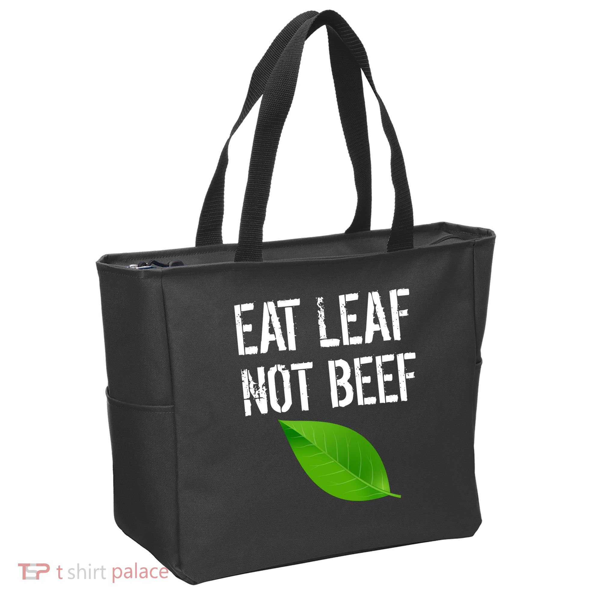 Eat Leaf Not Beef Funny Vegetarians Tote Bag