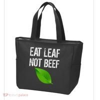 Eat Leaf Not Beef Funny Vegetarians Tote Bag thumb 3