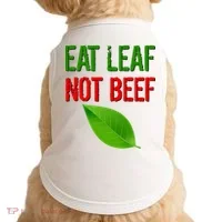 Eat Leaf Not Beef Funny Vegetarians Doggie Tank thumb 0