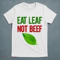 Eat Leaf Not Beef Funny Vegetarians T-Shirt thumb 5