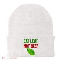 Eat Leaf Not Beef Funny Vegetarians Beanie thumb 0