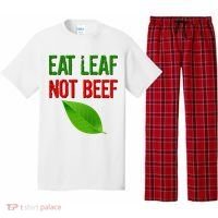Eat Leaf Not Beef Funny Vegetarians Pajama Set thumb 0