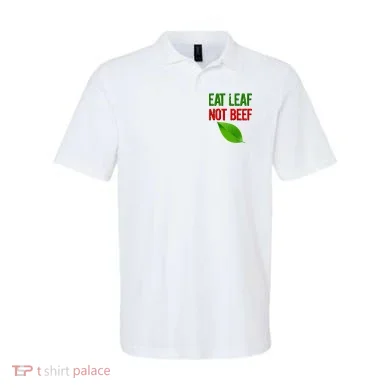 Eat Leaf Not Beef Funny Vegetarians Polo