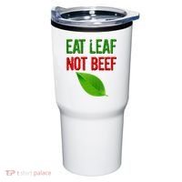 Eat Leaf Not Beef Funny Vegetarians Tumbler thumb 0