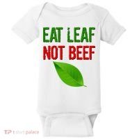 Eat Leaf Not Beef Funny Vegetarians Baby Bodysuit thumb 0