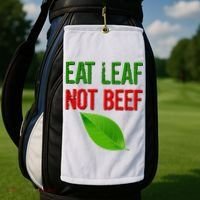 Eat Leaf Not Beef Funny Vegetarians Golf Towel thumb 2
