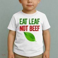 Eat Leaf Not Beef Funny Vegetarians Toddler T-Shirt thumb 2