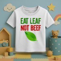 Eat Leaf Not Beef Funny Vegetarians Toddler T-Shirt thumb 3