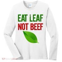 Eat Leaf Not Beef Funny Vegetarians Women's Long Sleeve Shirt thumb 0