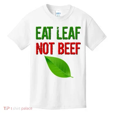 Eat Leaf Not Beef Funny Vegetarians Kids T-Shirt