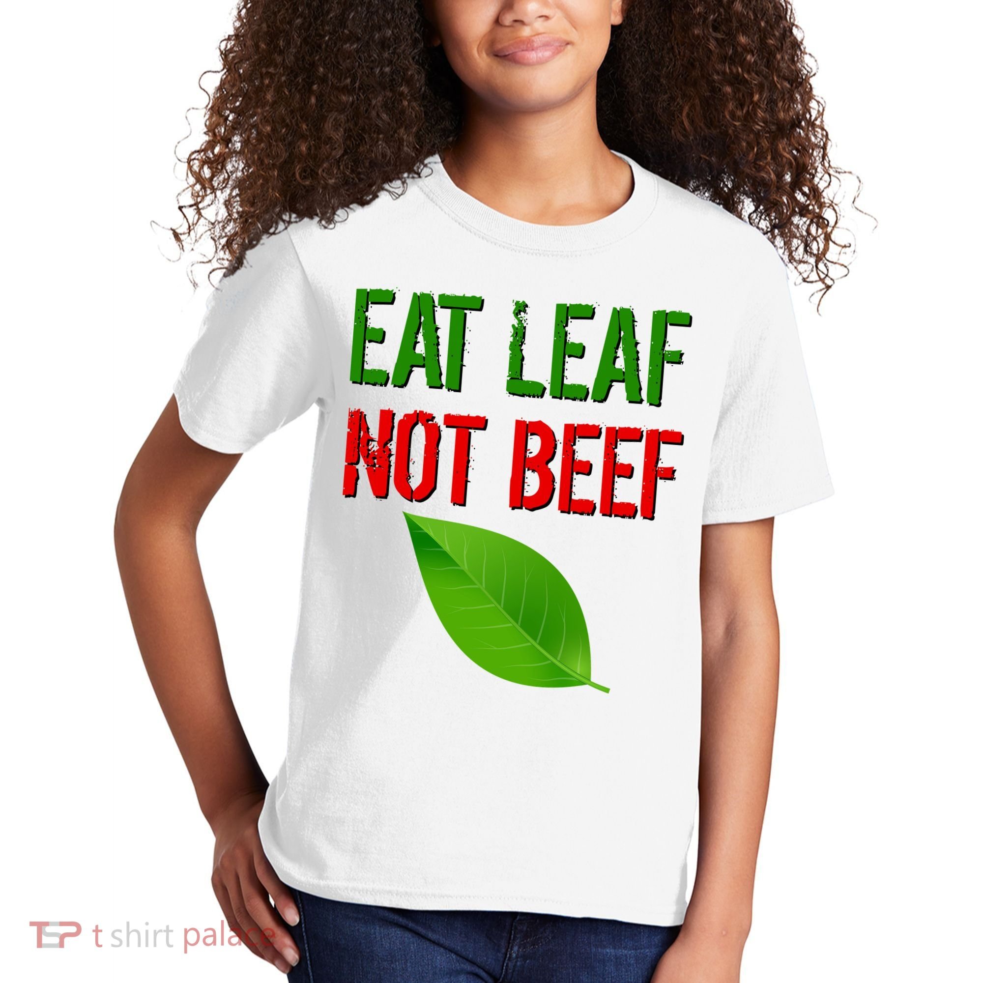 Eat Leaf Not Beef Funny Vegetarians Kids T-Shirt