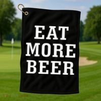 Eat More Beer Golf Towel thumb 1