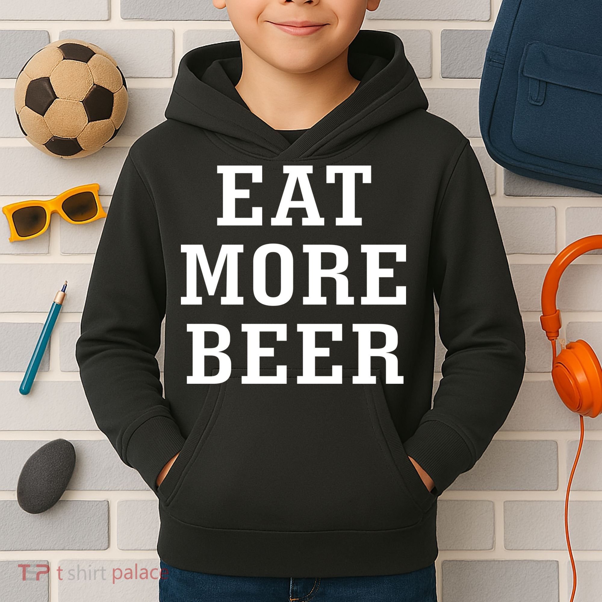 Eat More Beer Kids Hoodie