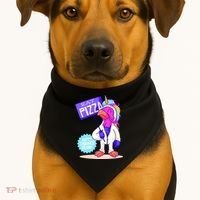 Eat Pizza Funny Happy Thanksgiving USA-Made Doggie Bandana thumb 1