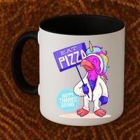 Eat Pizza Funny Happy Thanksgiving Coffee Mug thumb 2