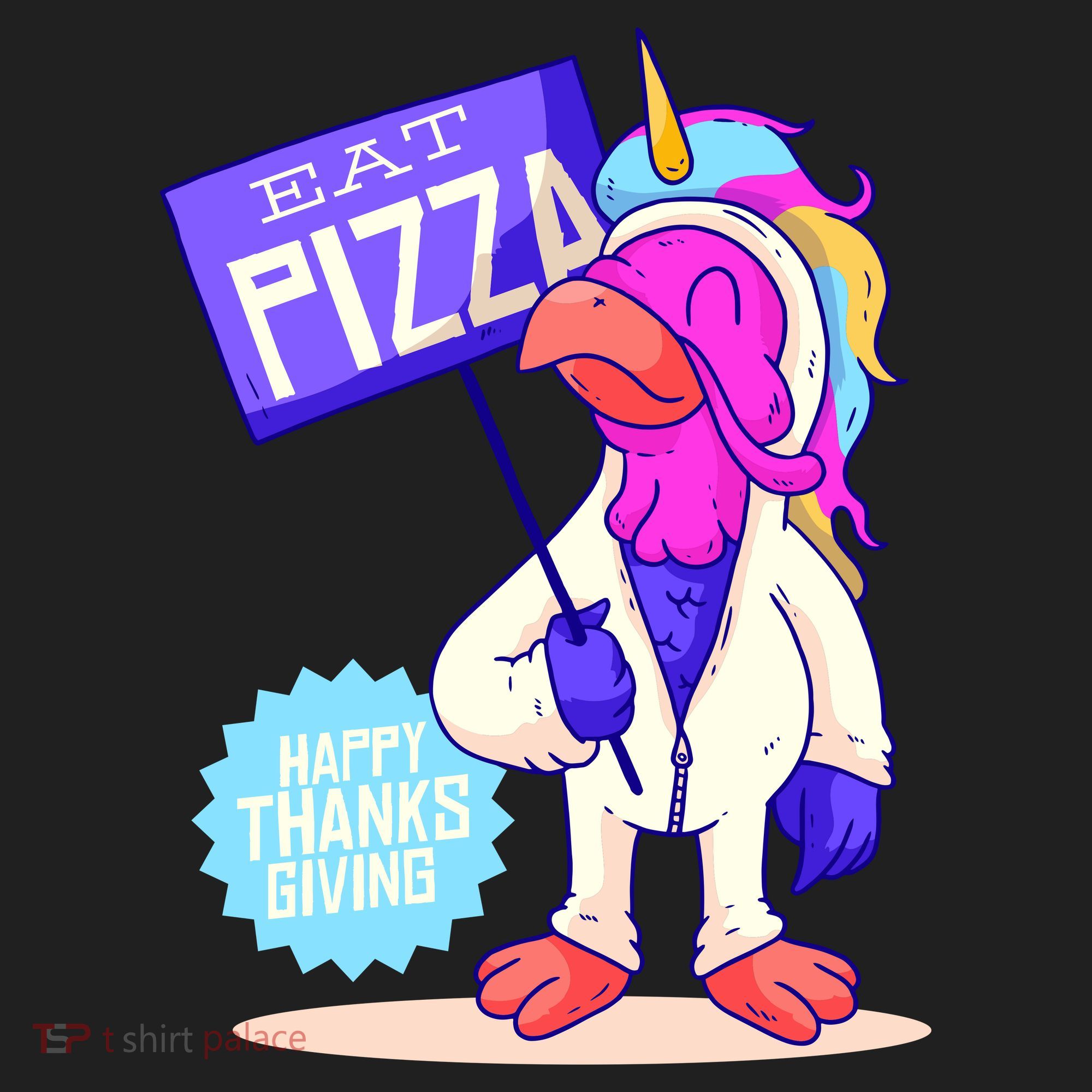 Eat Pizza Funny Happy Thanksgiving Hat