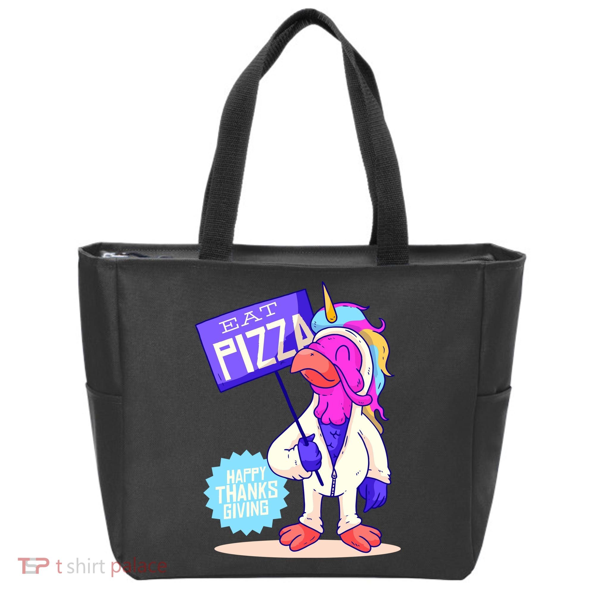 Eat Pizza Funny Happy Thanksgiving Tote Bag