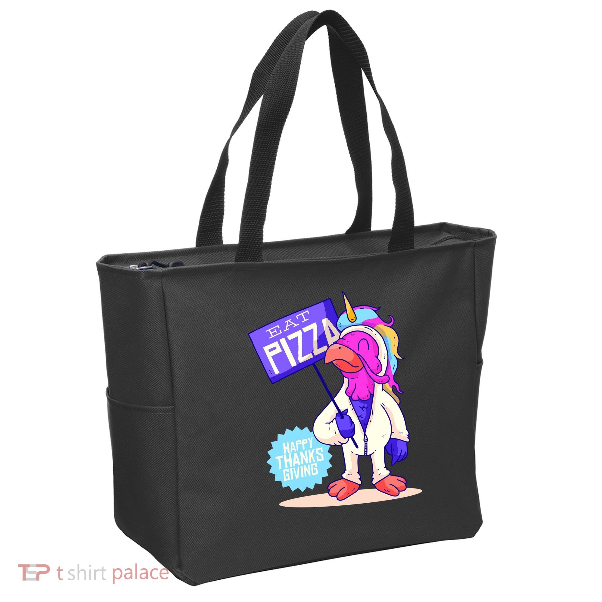 Eat Pizza Funny Happy Thanksgiving Tote Bag