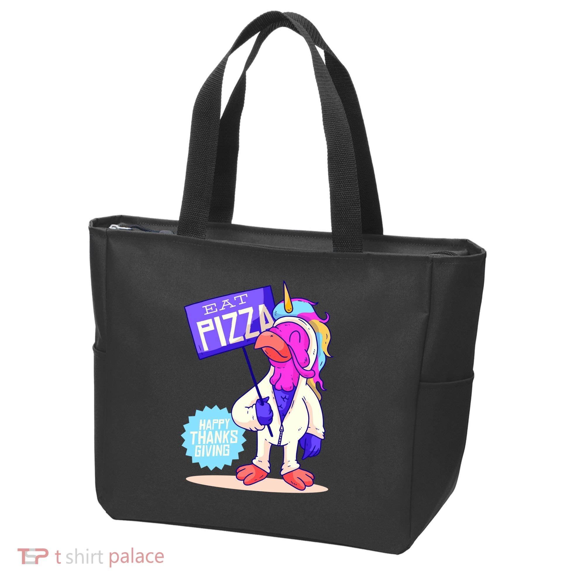 Eat Pizza Funny Happy Thanksgiving Tote Bag