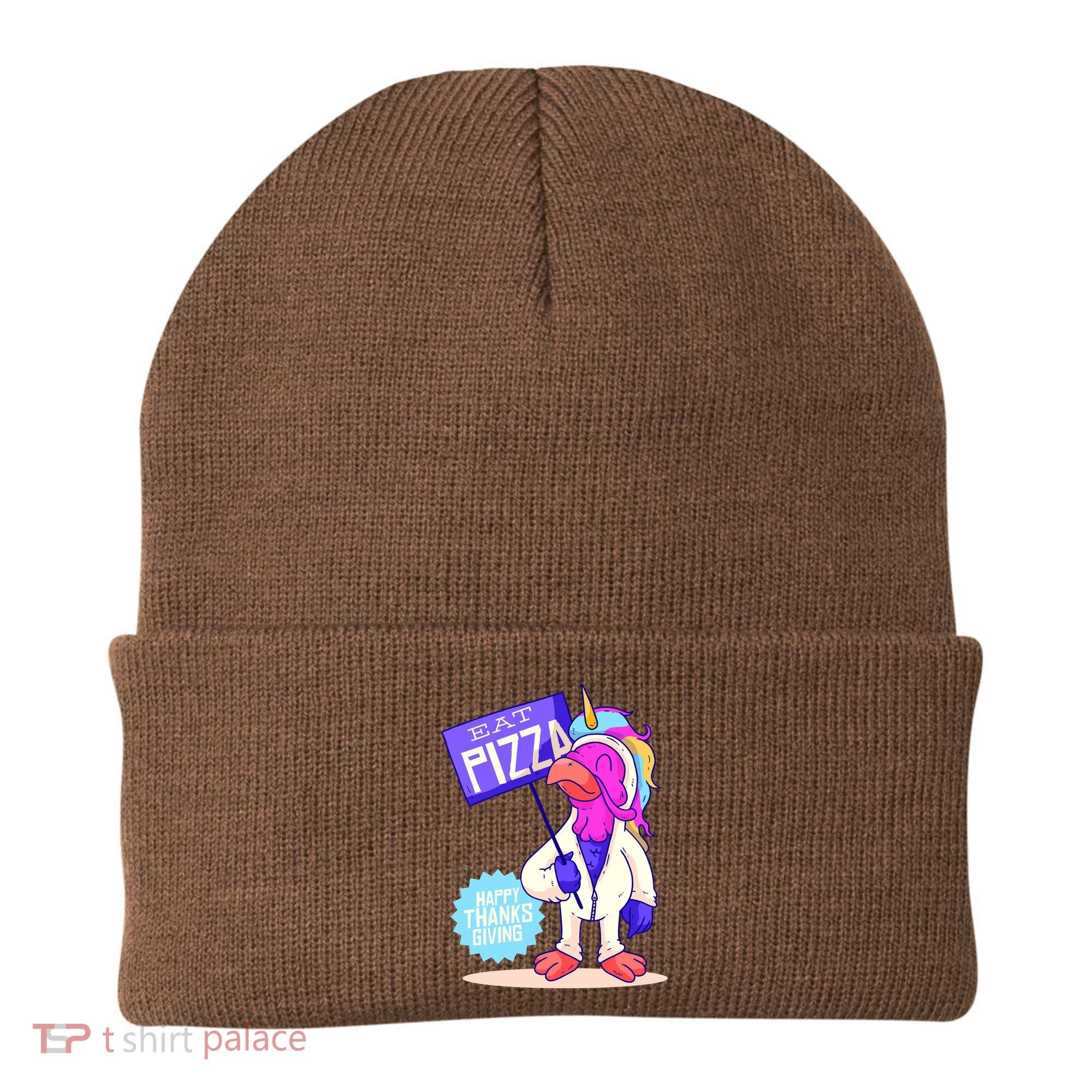 Eat Pizza Funny Happy Thanksgiving Beanie