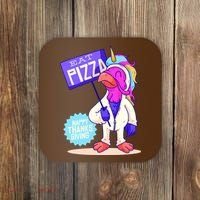 Eat Pizza Funny Happy Thanksgiving Coaster thumb 0