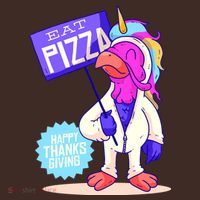 Eat Pizza Funny Happy Thanksgiving Coaster thumb 2