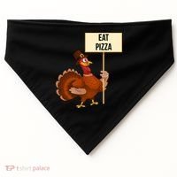 Eat Pizza Funny Turkey USA-Made Doggie Bandana thumb 0