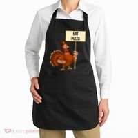 Eat Pizza Funny Turkey Apron thumb 2