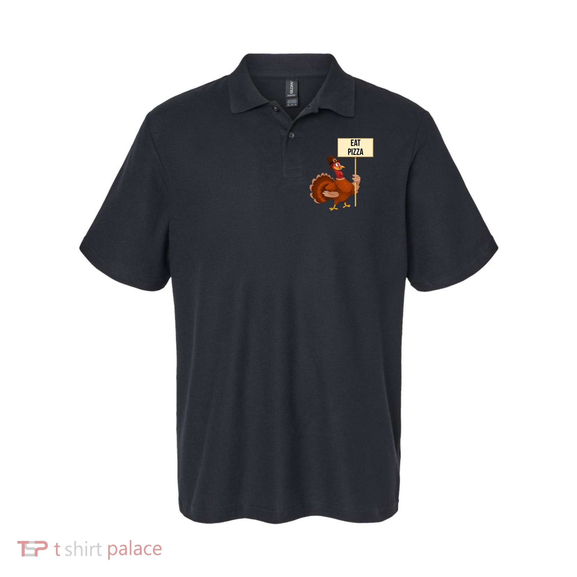 Eat Pizza Funny Turkey Polo