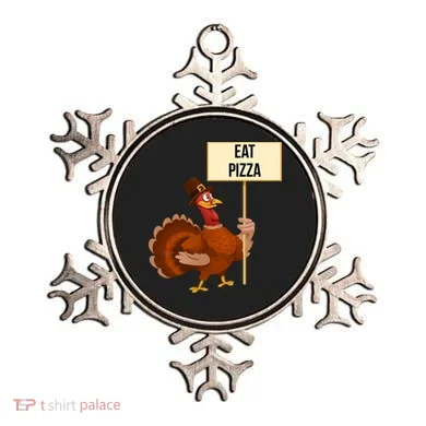 Eat Pizza Funny Turkey Ornament