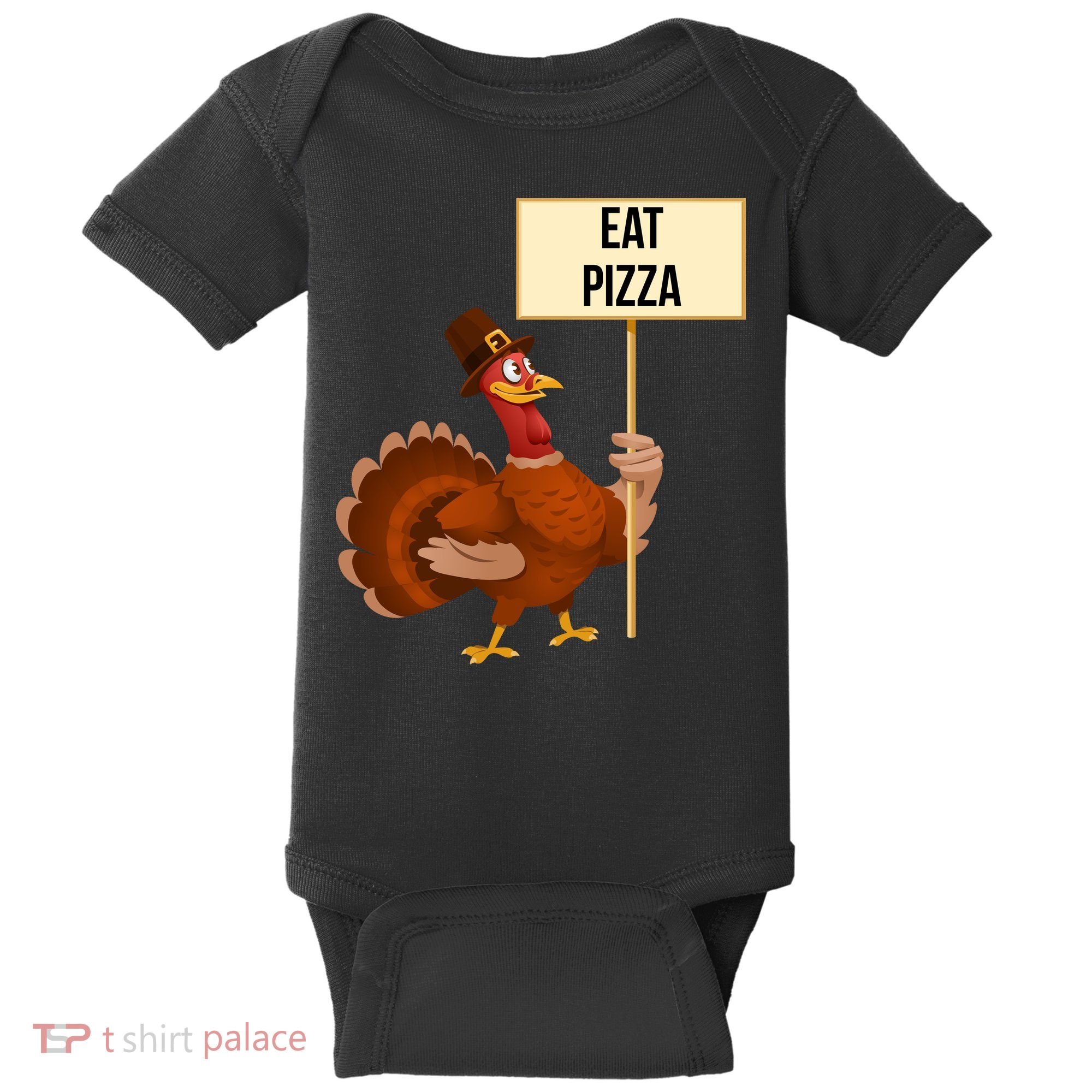 Eat Pizza Funny Turkey Baby Bodysuit