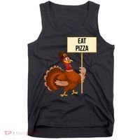 Eat Pizza Funny Turkey Tank Top thumb 0