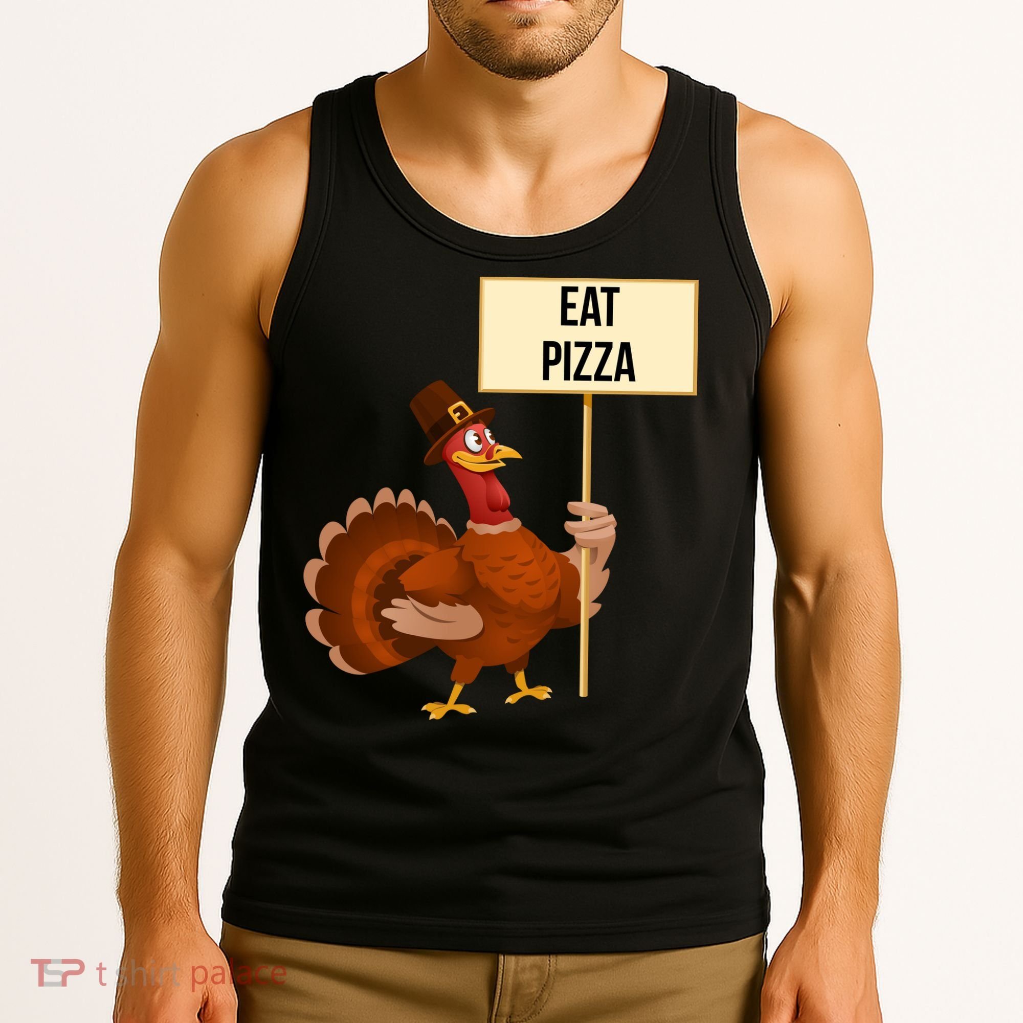 Eat Pizza Funny Turkey Tank Top