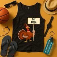 Eat Pizza Funny Turkey Tank Top thumb 4
