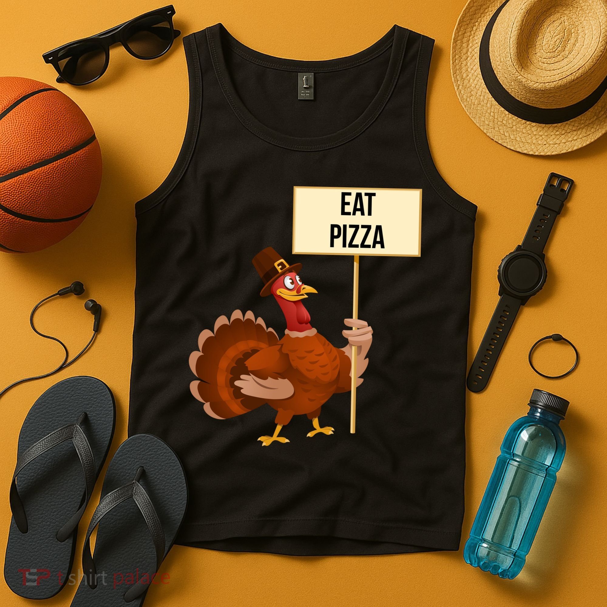 Eat Pizza Funny Turkey Tank Top