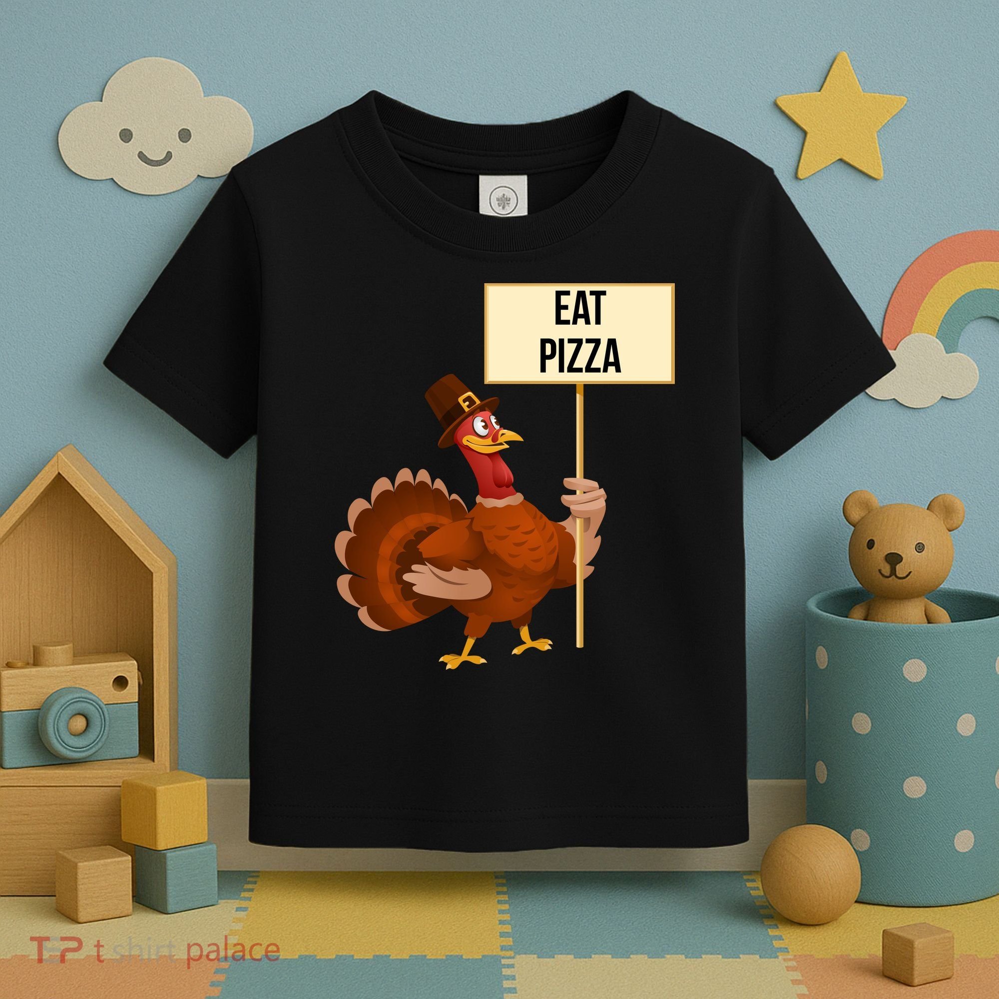 Eat Pizza Funny Turkey Toddler T-Shirt
