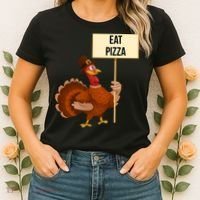 Eat Pizza Funny Turkey Women's T-Shirt thumb 2