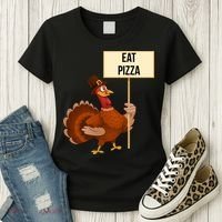Eat Pizza Funny Turkey Women's T-Shirt thumb 3