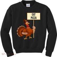 Eat Pizza Funny Turkey Kids Sweatshirt thumb 0