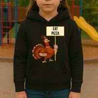 Eat Pizza Funny Turkey Kids Hoodie thumb 3