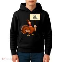Eat Pizza Funny Turkey Kids Hoodie thumb 4