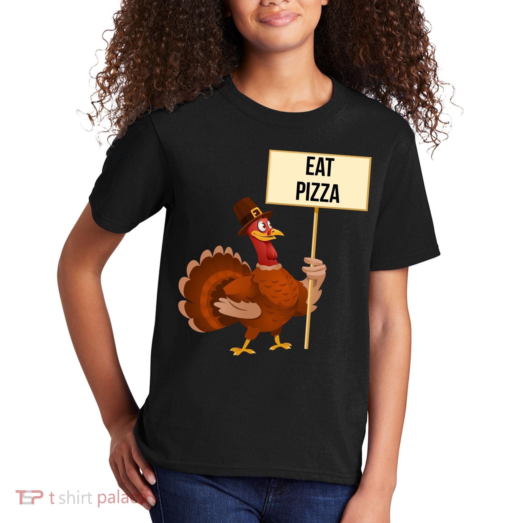 Eat Pizza Funny Turkey Kids T-Shirt