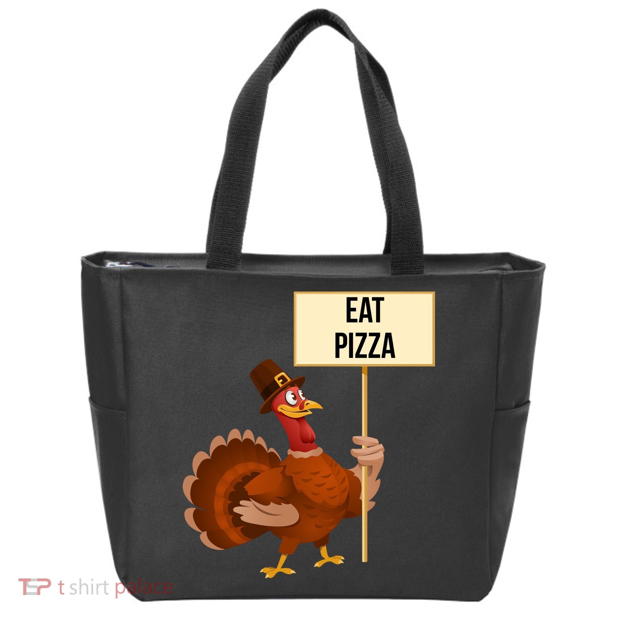 Eat Pizza Funny Turkey Tote Bag